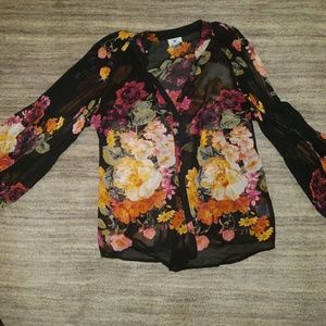 Floral sheer blouse
